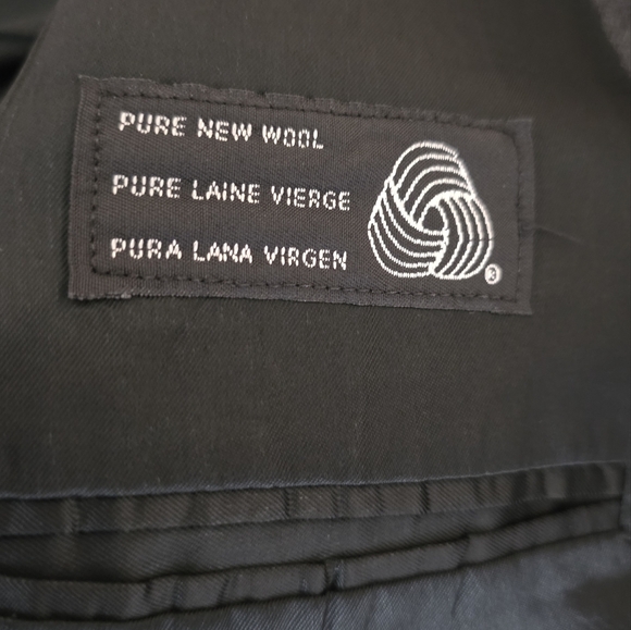 Joseph Feiss International Grey Pure Wool 3 Button Blazer Jacket 44R Preppy Y2K - Picture 9 of 12